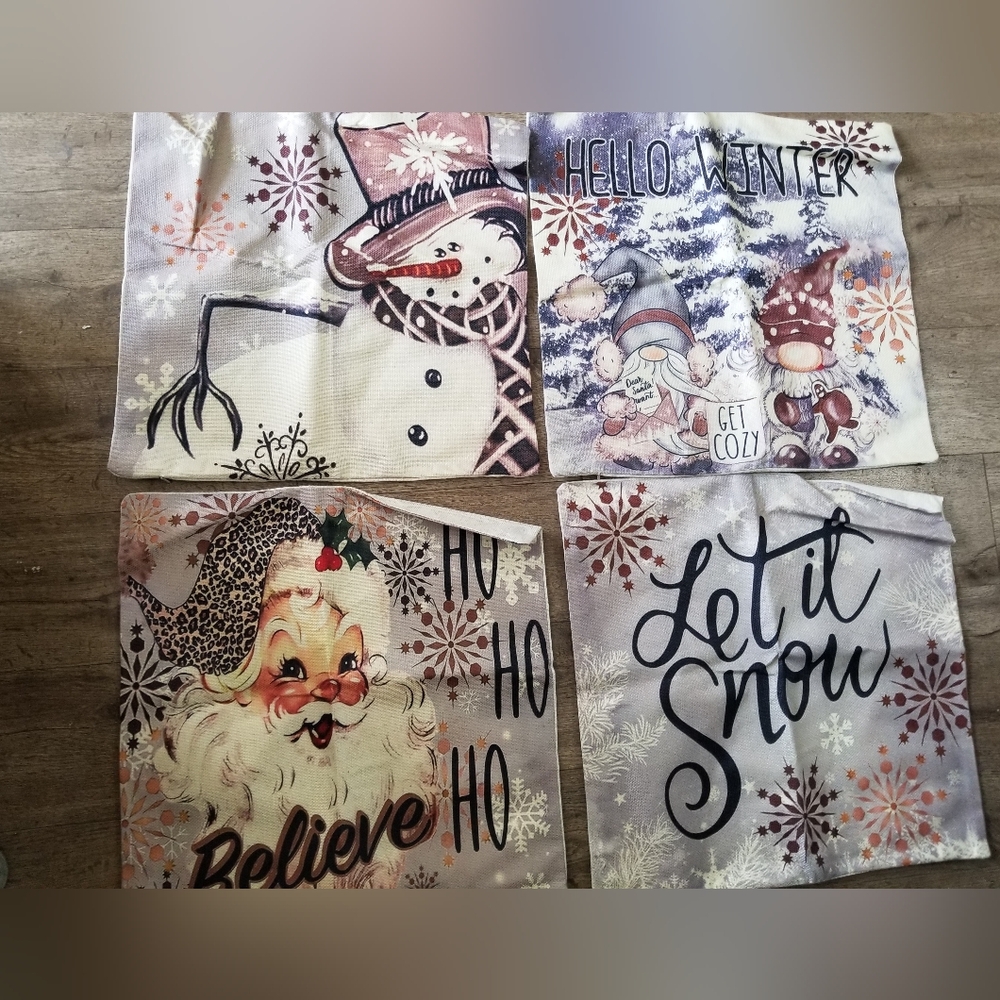 Festive Holiday Pillow Covers Set